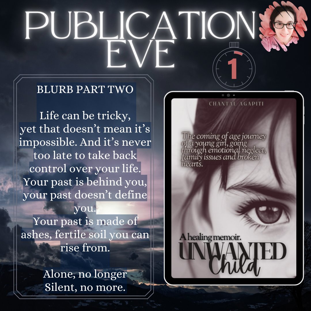 It's the night before: Publication Eve! 🎉 Pre-order my Healing Memoir: books2read.com/UnwantedChildH… My #aprilrelease on #netgalley this month only 🙌 netgalley.com/catalog/book/3… Request + Read + Review #bookrecommendations #indieauthor #newbook #indieapril #ShamelessSelfPromoFRIDAY