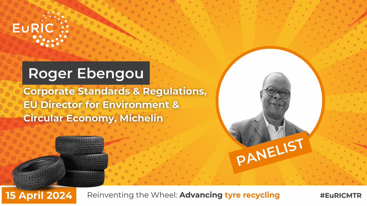 #MeetTheSpeakers🎙️Introducing Roger Ebengou, Corporate Standards & Regulations, EU Director for Environment & Circular Economy at @Michelin, joining our Panel Discussion I: Circularity essentials for recycling & sustainability♻️ ⏰Last chance to register👉euric.link/pdb