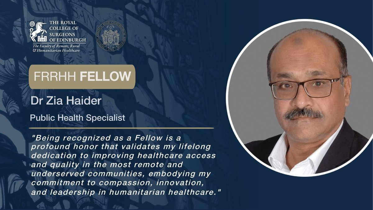 New Fellow, Zia Haider is a Public Health Specialist. He has experience delivering healthcare under challenging conditions such as conflict, terrorism, floods & heatwaves caused by climate change. Find out what Fellowship means to him: bit.ly/43uYfjN #FRRHHFellow