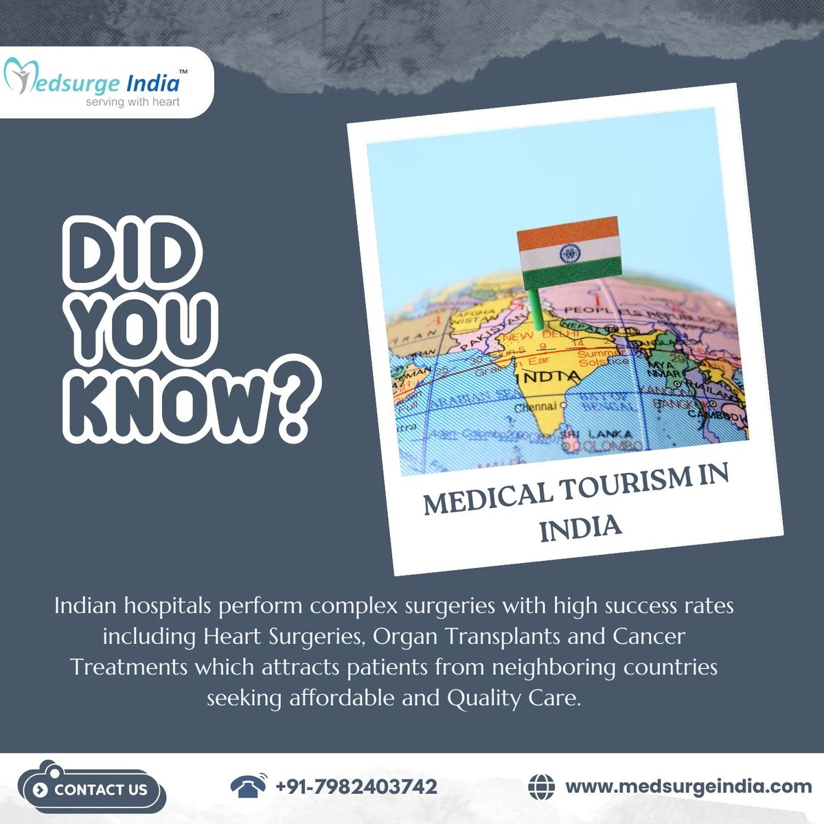 Ready to access world-class #healthcare in India #India has emerged as the fastest-growing medical destination around the world & is expected to grow more with time. Click rb.gy/fxrcs7 #MedicalTourism #HealthcareExcellence #health #medicaltourismindia #Medsurgeindia