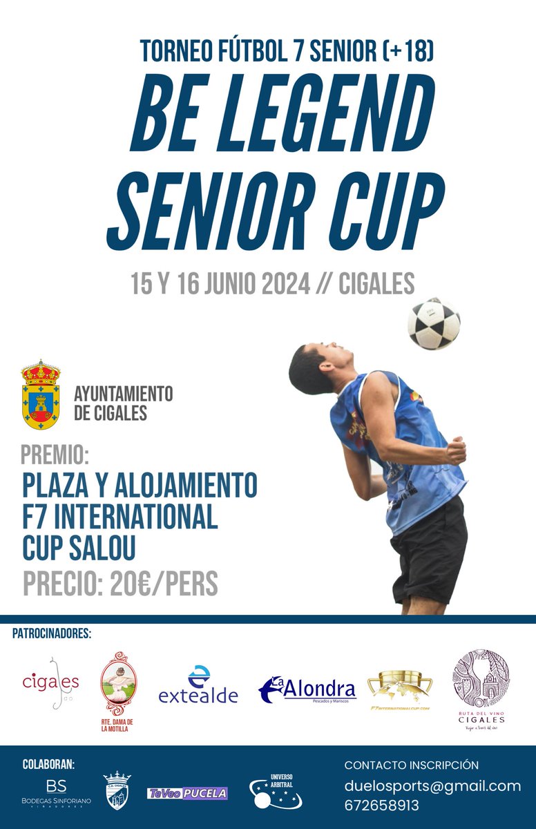 Be_LegendSC's tweet image. BE LEGEND está de vuelta en Cigales y tú puedes ser parte de la leyenda! ⚽ Este campeonato de fútbol es la oportunidad perfecta para que los verdaderos aficionados demuestren su destreza en cada jugada.🏆🏆

📅 Marca tus calendarios: ¡El plazo de inscripción ya está abierto!!