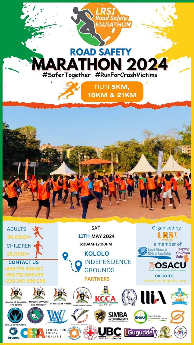 Join the Road Safety Marathon 2024

#SaferTogether #RunForCrashVictims #Uganda