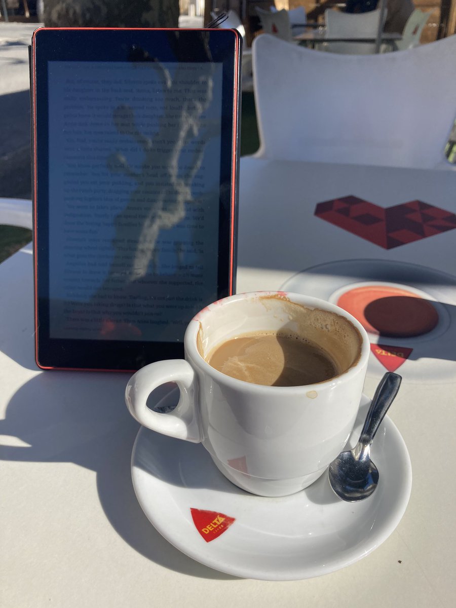 Coffee and kindle in the sun. #writingretreat #EnFrance @ChezCastillon