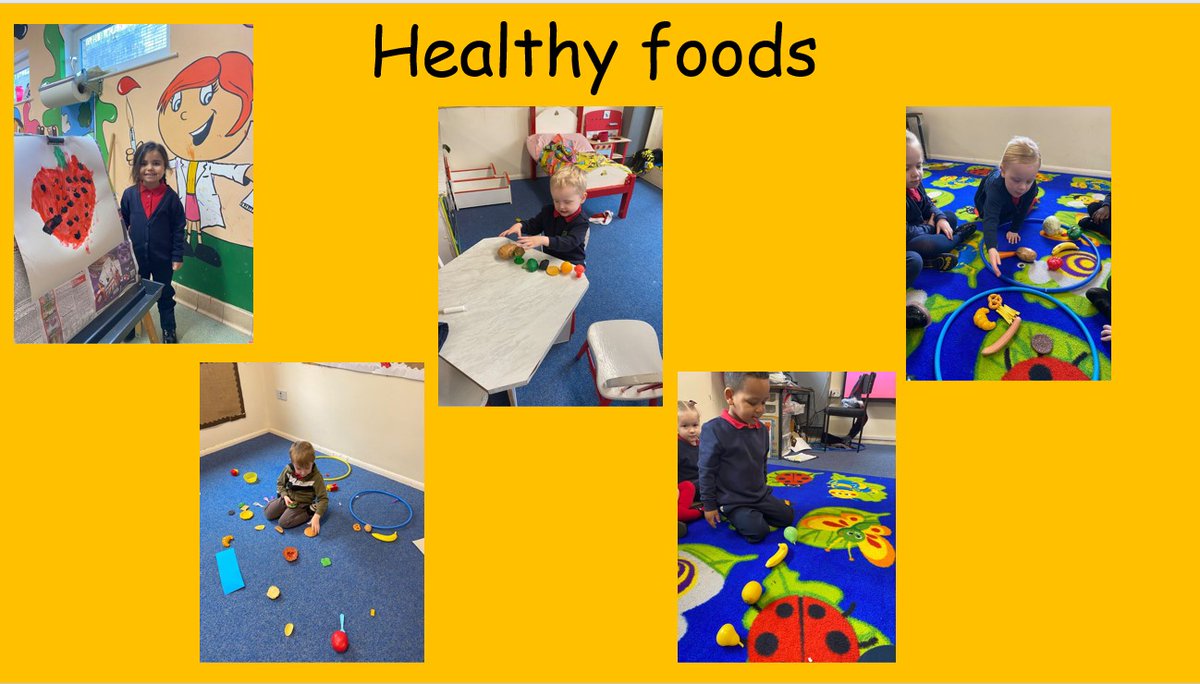 Bedwen Bach have been learning about what foods are healthy #TEAMOaklands #HealthyHywel