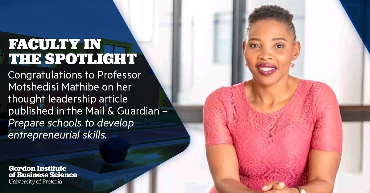 FACULTY IN THE SPOTLIGHT: Motshedisi Mathibe >> mg.co.za/thought-leader…