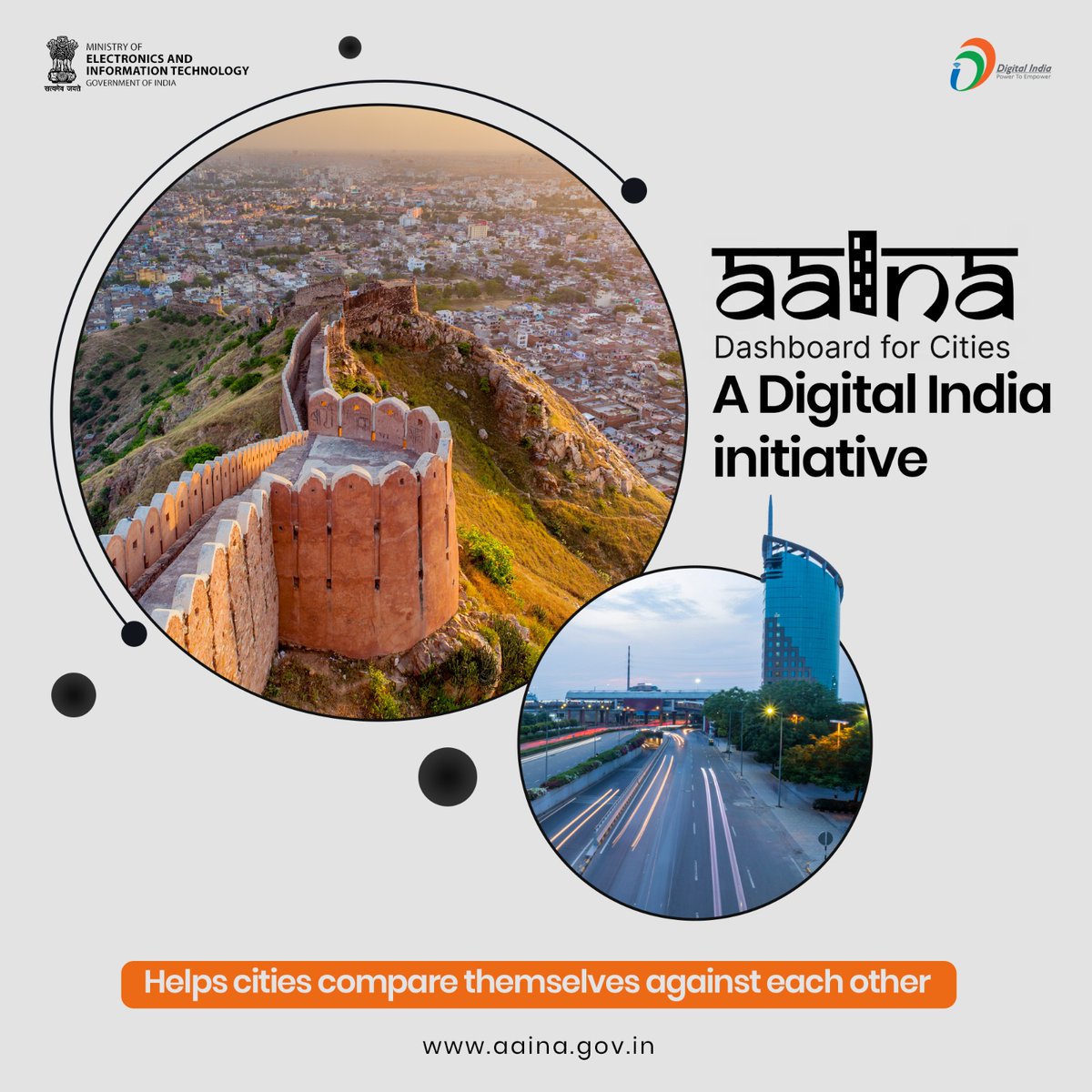 AAINA – Dashboard for cities envisages to serve as a tool for comparing similarly placed Urban Local Bodies (ULBs) in India and promoting peer learning amongst them. Visit aaina.gov.in #DigitalIndia @MoHUA_India