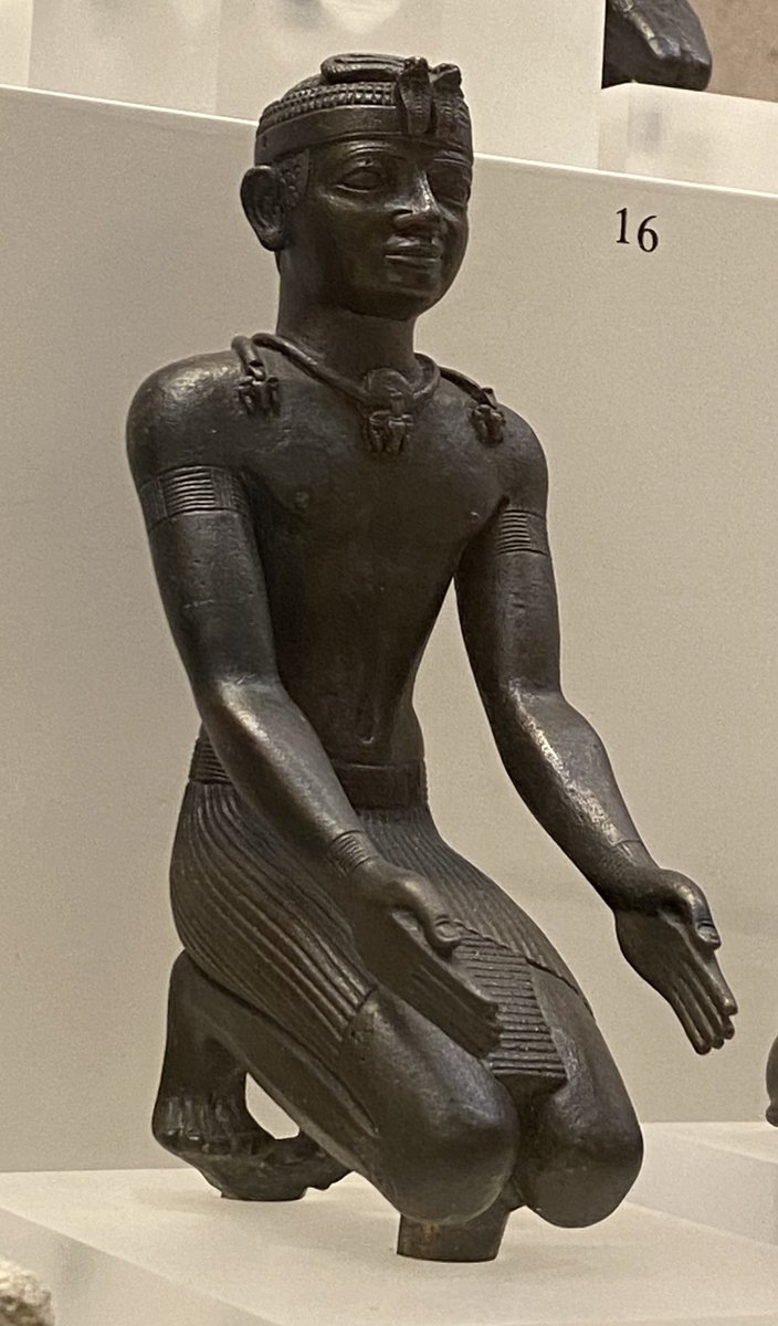 My favorite piece in the Egyptian galleries of the National Archaeological Museum Athens: beautiful bronze statue of the Kushite king Taharqa #Kush #Sudan #ancientart