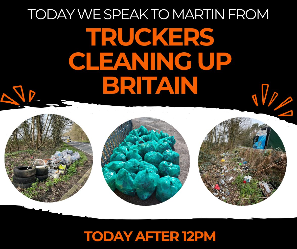 Fed up of seeing littered roadsides?🚮
Today we speak to Martin who has dedicated his time, with the help of thousands of other truckers, to tidying up our lay-bys and roadsides.
Listen in just after 12pm! 

HGVradio.com
#hgv1 #hgvradio #truckerscleaningupbritain