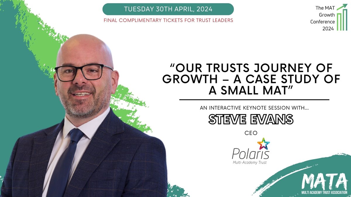 We are passionate about allowing Trusts of all sizes, location and structure to speak at our conferences 🏫 Great to have Steve Evans, CEO at Polaris MAT joining us on the speaker... ⭐👇 Register for free tickets here - ow.ly/FjCa50ReM0F