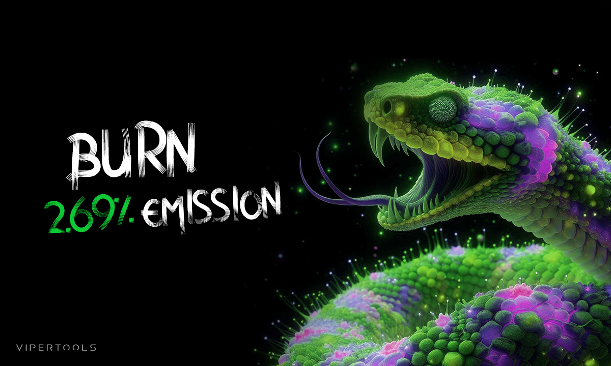viper_tools's tweet photo. Today, we burned 2.69% of the total token emission. https://t.co/caZ6IpzGpa