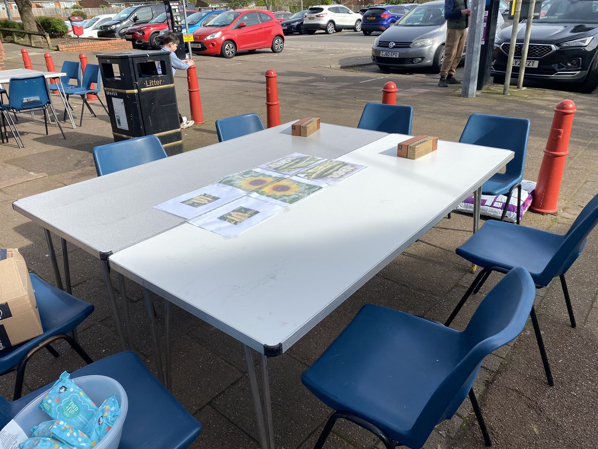 Getting set up for the Rainham Precinct community event. If you fancy coming down, we have everything from face-painting, seed planting and cupcake making. You can also find me if you want build your own bug hotel or help plant up the planters.