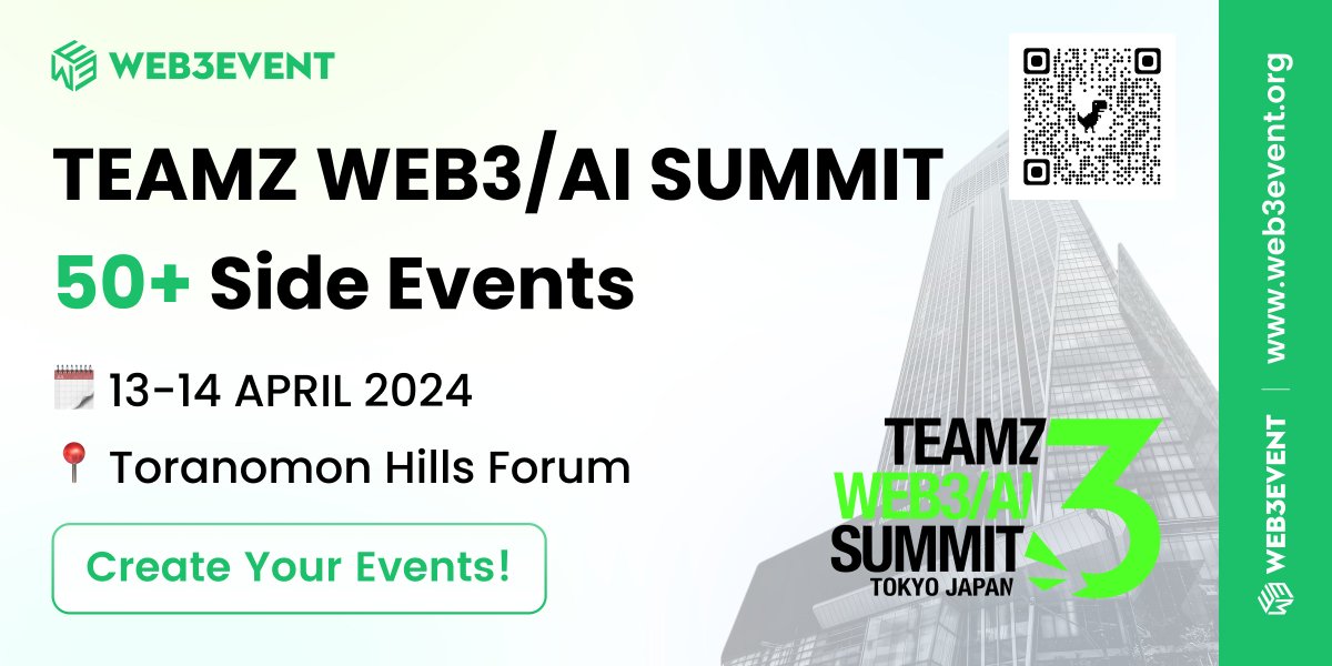 #TEAMZSUMMIT2024 starts tomorrow! Dive into 50+ amazing side events 🚀 🌟Check out your favorites at web3event.org/topic/TEAMZSum… 🌈🌐 #web3 #AI #networking #blockchain