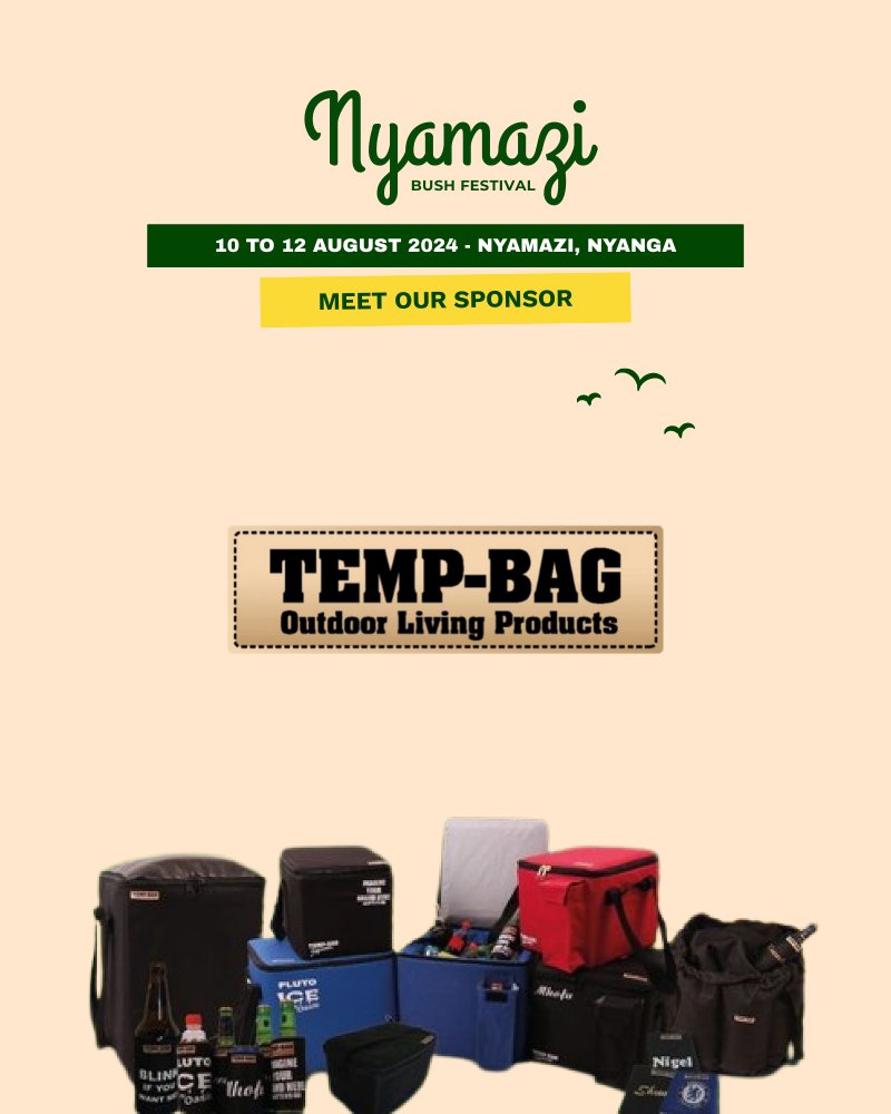 Leave that old leaky cooler box at home. Thanks to our latest sponsor @tempbagmovement , get a  FREE 10ltr Festival branded cooler box when you book a full festival package to the Nyamazi Bush Festival - Early Bird Phase! #NBF2024

Let's say hello, and thank you to our sponsor!