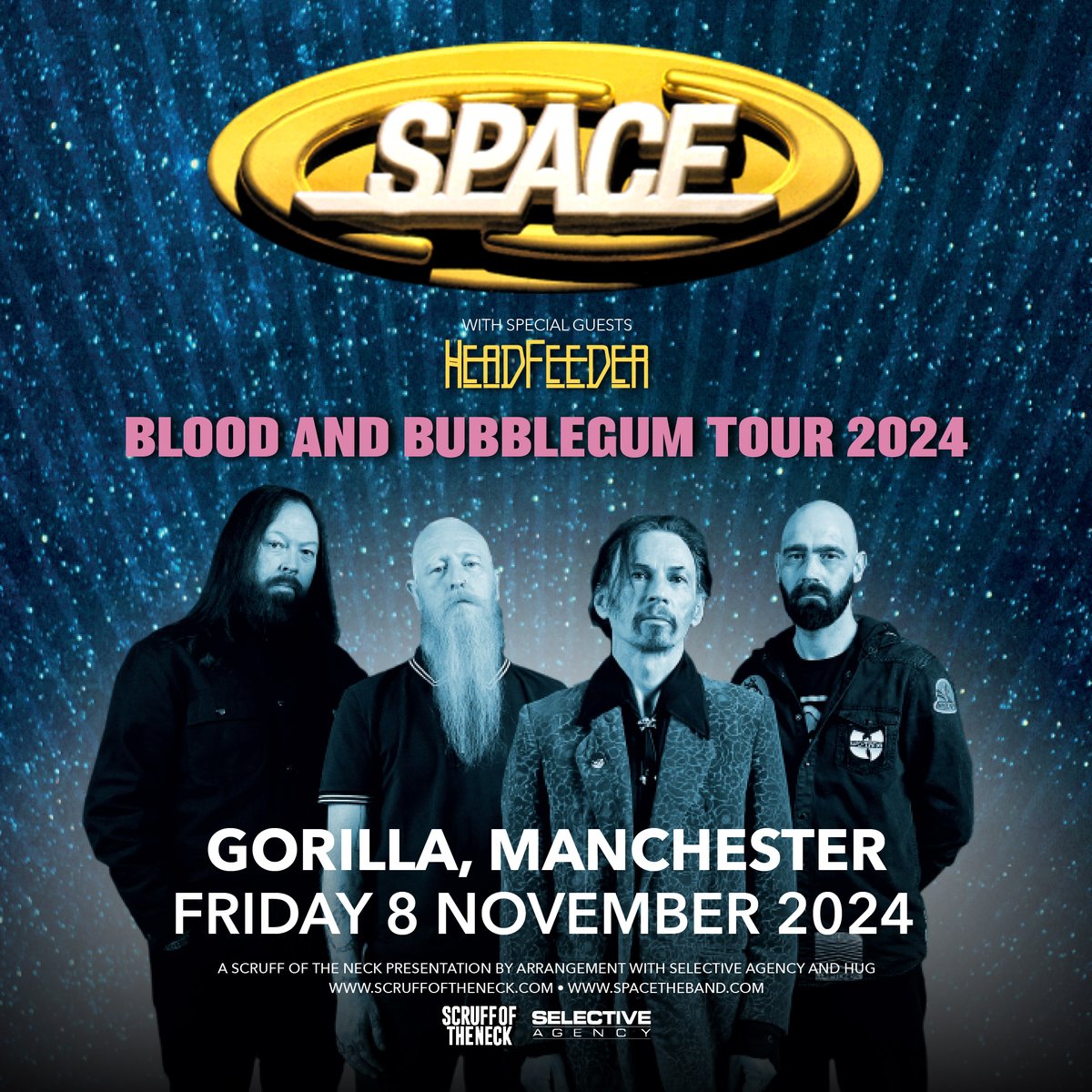 ON SALE FROM 10AM! @spacetheband w/ @headfeederband 8th November 2024 Tickets via; bit.ly/SpaceMCR