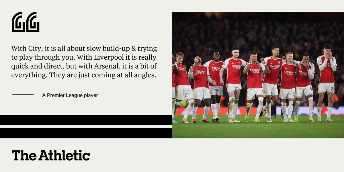 JordanC1107's tweet image. Arsenal are hoping to make it 11 unbeaten in the Premier League.

With the most goals scored &amp;amp; fewest conceded, how do you plan to play against them? What makes them so difficult to stop and so difficult to attack?

Some responses from inside the game🔽

theathletic.com/5395284/2024/0…