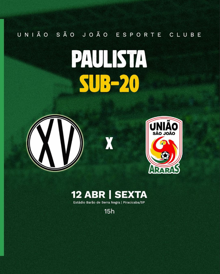 CentralUSJ's tweet photo. SUB-20 EM CAMPO! 💚

⚽️ Campeonato Paulista Sub-20
⚔️ XV de Piracicaba x União
📅 12/04 (sexta-feira)
🕒 15h
🏟️ Barão de Serra Negra
📍 Piracicaba/SP

VAMOS! 🚀 https://t.co/ZdRigECKsF