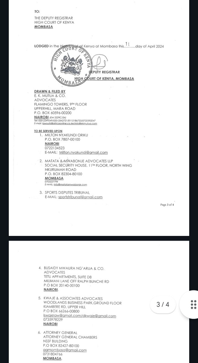 Your Favorite Football Journalists Will Not Report This Nick Mwendwa, Doris Petra & Barry Otieno DEFIED @FIFAcom directives once again by filing an APPEAL at Mombasa HIGH COURT against the recent ruling staying the FKF AGM. If FIFA meant what they said, ban is now inevitable.