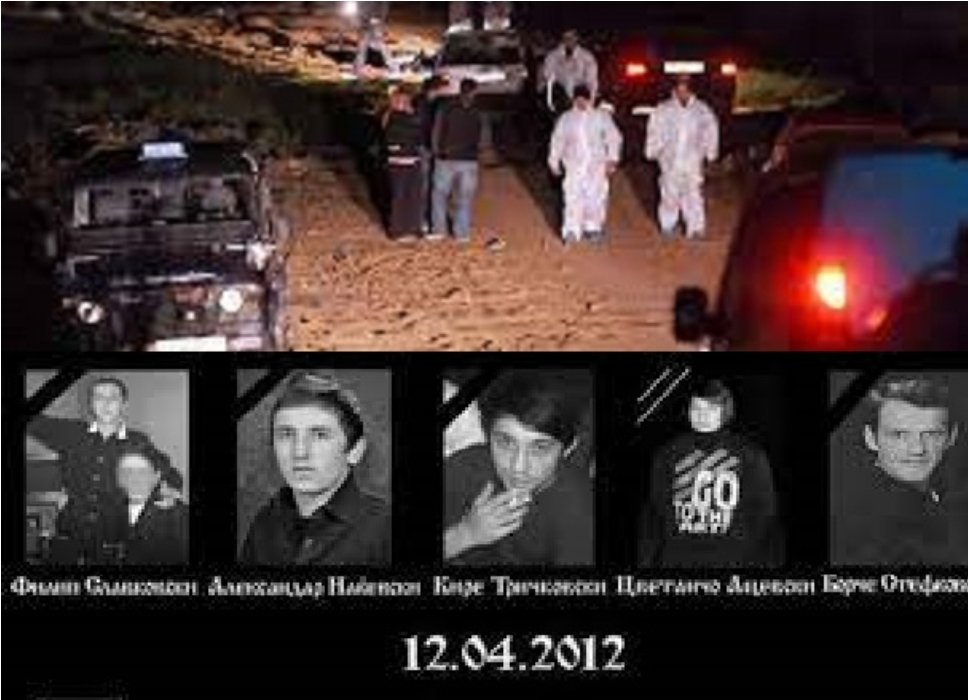 12 years ago on Easter, albanian terrorists killed 4 boys and 1 man near Skopje, Macedonia, while they were fishing.

They were killed with kalashnikovs, slaughtered with tens of bullets from distance about 1-2 meters.

2 of the albanian terrorists, are still hiding in Kosovo