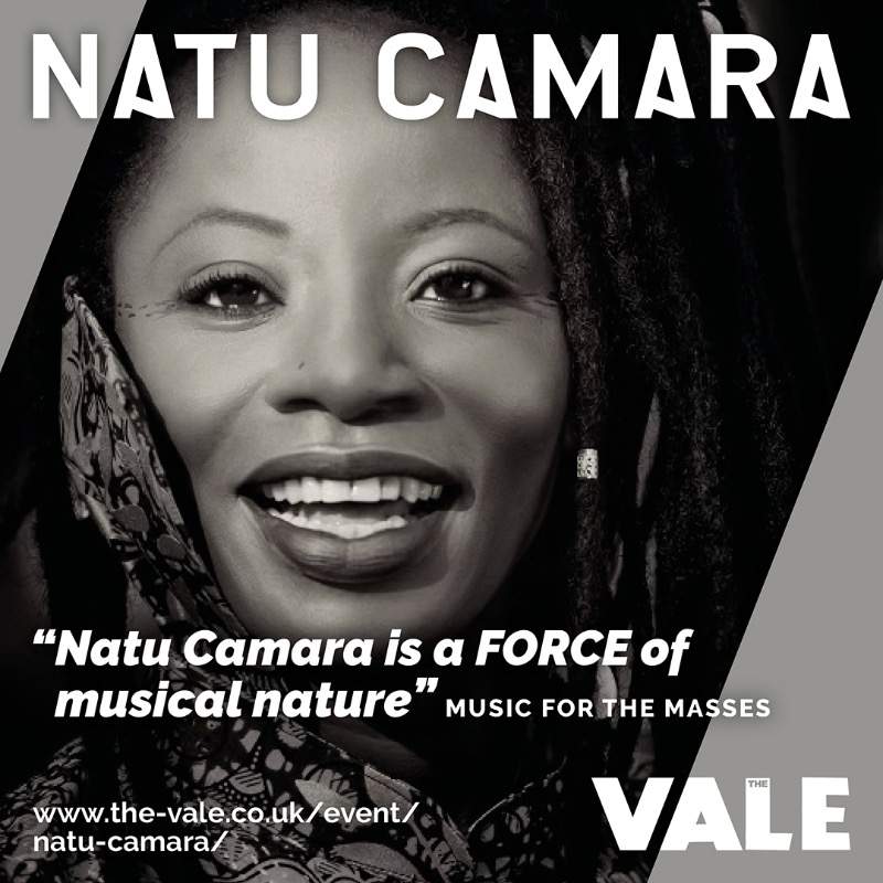 🎤🎵 Excited to announce Natu Camara live at The Vale, 2 Nov! 🌟 From Guinea to global stage, she blends influences like Makeba & Turner into powerful vocals. 🕢 Doors: 7:30pm, Tickets: £15. 🎫 tinyurl.com/3vev3x9v #LiveAtTheVale #NatuCamara #Music