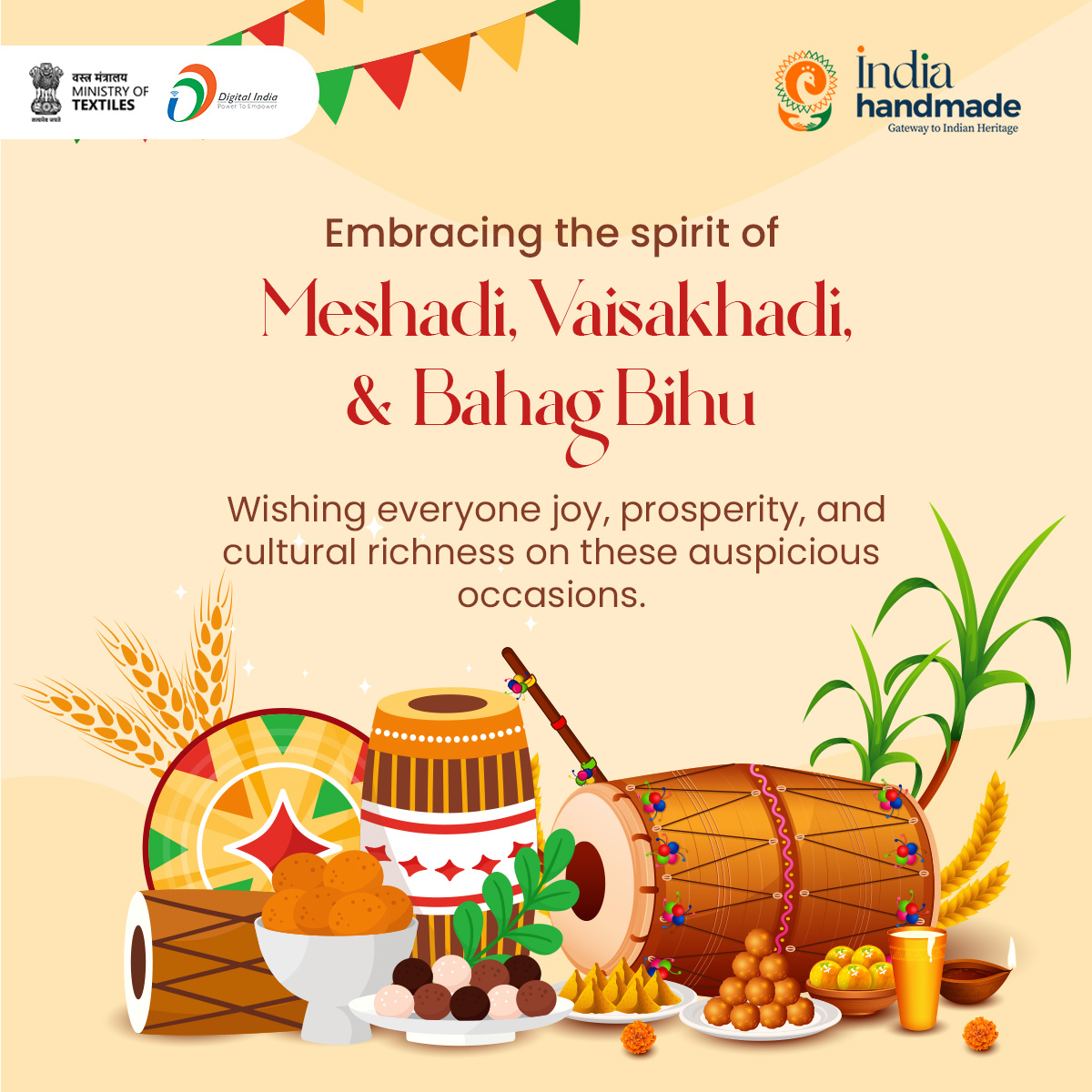 Happy Meshadi, Vaisakhadi and Bahag Bihu to all!  May these diverse celebrations bring joy, prosperity and harmony. Let's embrace the richness of our cultures and cherish the bonds of unity and togetherness.

#meshadi #vaisakhadi #bahagbihu #bihu2024