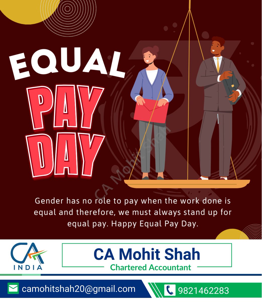 On Equal Pay Day, let's strive for financial fairness and equality. Stay informed about your rights and financial responsibilities.    

#EqualPayDay #EqualPay #PayEquity #ClosingTheGap #WageEquality #GenderPayGap #FairPay #EqualOpportunity #EqualRights #SalaryTransparency