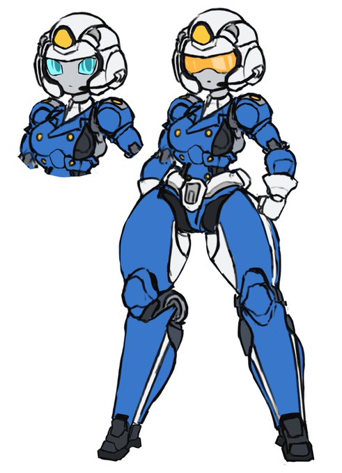 白バイ隊員さん〜〜🏍👮🚨 

 #ロボ娘なんでも投稿祭 