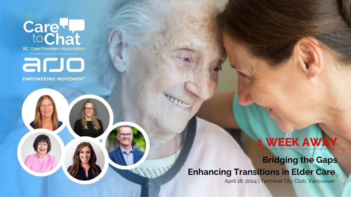 BCCareProviders's tweet photo. Time is running out! There is only one week until our final #CaretoChat of season 11. Join us and our panel of experts as we explore enhancing transitions in elder care.

Secure your spot and register now! https://t.co/ow4fcdBYNs https://t.co/LHnzRHVzrQ