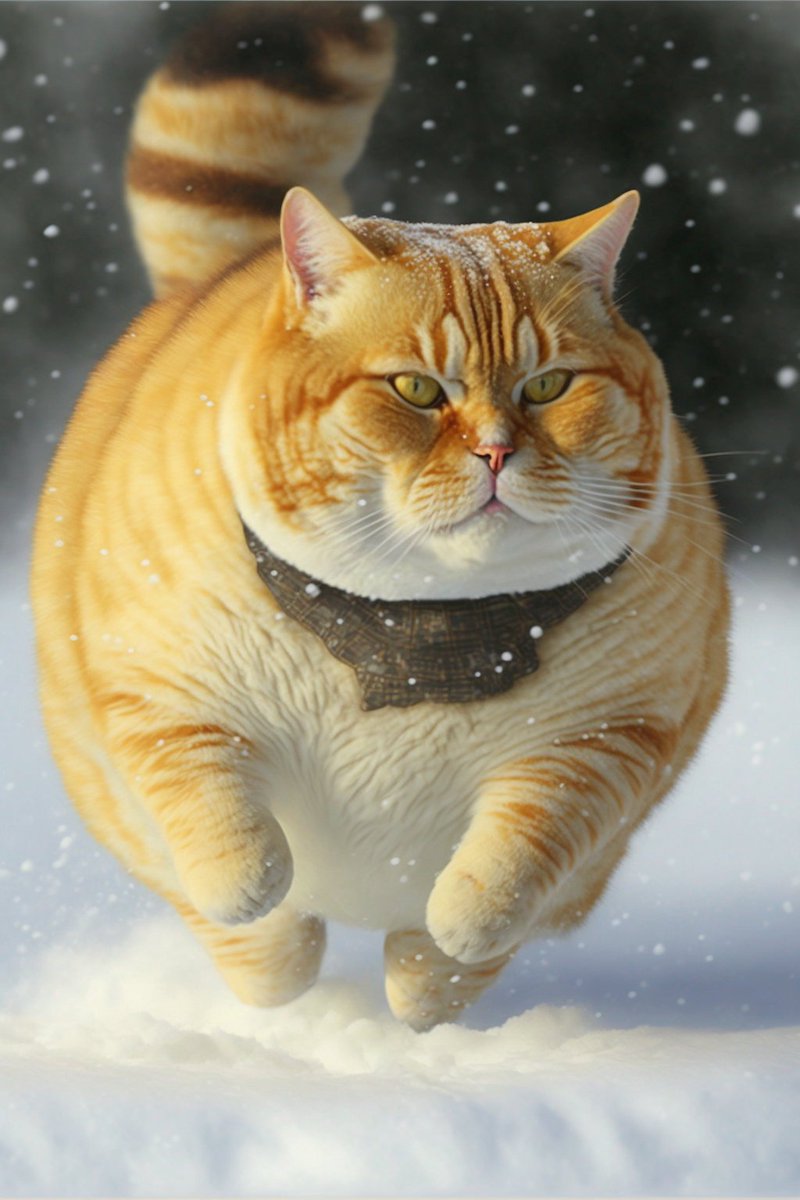 customizzy_com's tweet image. A running fat cat #AIArtwork #Customizzy #customisedgifts