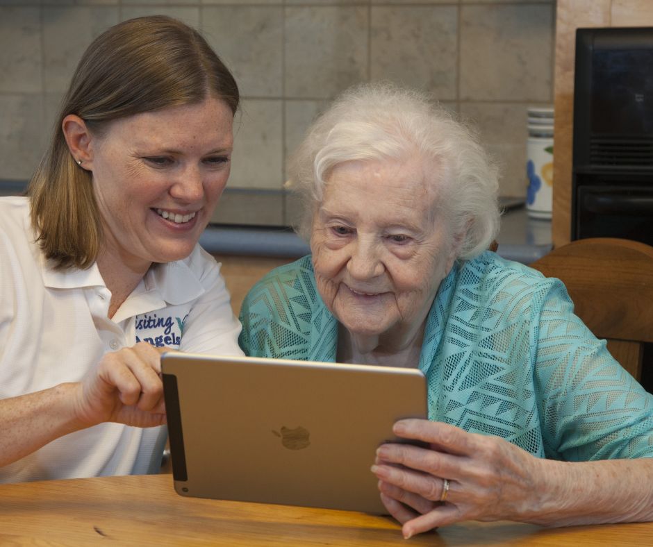 Hey there! Just so you know, our caregivers absolutely LOVE lending a hand when it comes to keeping you connected with your family! So, how about a chat with your family and friends today?  #visitingangels #seniorhomecare #nonmedicalhomehealthcare #family
