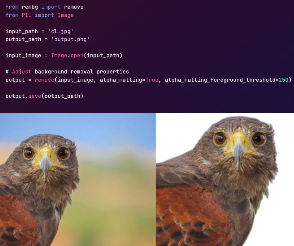 Remove Image Background using Python
Can you do in javascript?
#Python 
#pythonprogramming 
#javascript