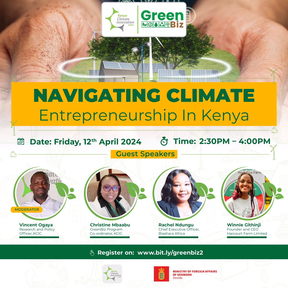 Are you eligible for our #CallforApplications for GreenBiz Programme Cohort 4? Join us today at 1430hrs EAT, for an interactive #webinar on this Call. If you haven't registered, sign up now! us06web.zoom.us/webinar/regist… Info about this Call: kenyacic.org/greenbiz/ #grants…
