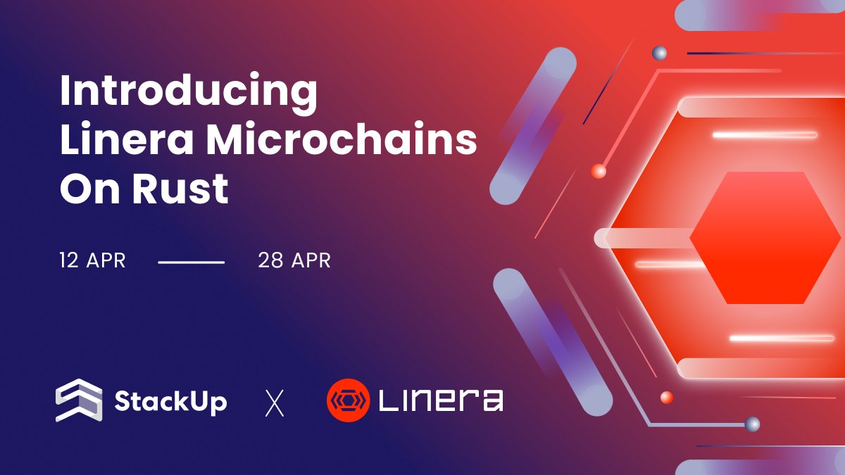 What if every end-user had their own blockchain? 🔗 Discover the power of @linera_io's #microchains - inspired by research at @Meta, while honing your Web3 #Rust skills to build next-gen apps our campaign with #Linera. Now LIVE 🔥 Start playing ▶ go.stackup.dev/linera-sutw