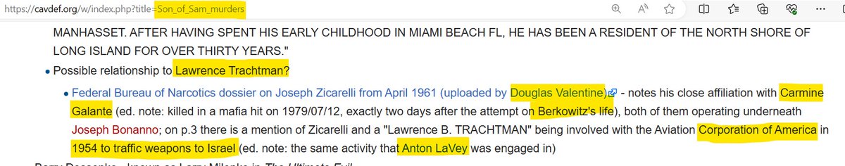 MULTI-GENERATIONAL

It is believed Steven may be related to Lawrence Trachtman who was involved with a CIA-owned cut-out the Aviation Corporation of America which trafficked weapons of Israel. Anton Lavey was also involved. #SonofSam #DavidBerkowitz #AntonLaVey #gunsmuggling