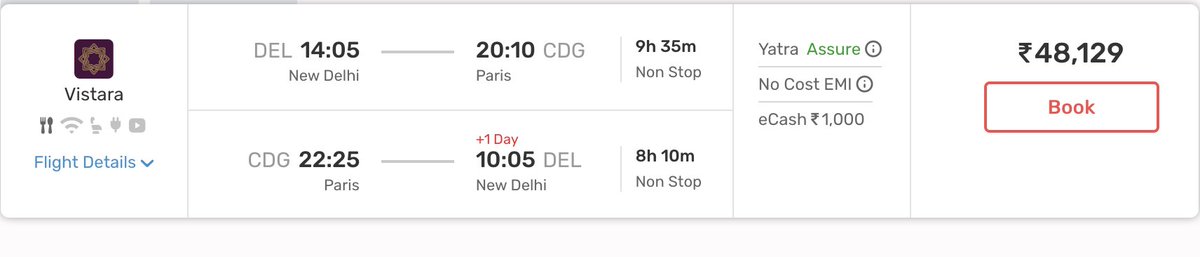 #TatkalTravel Delhi ✈️ Paris Return 6 - 20 May 2024 Rs. 48K 🎒💼 Fly with @airvistara Share | RT #DakuFlightDeals