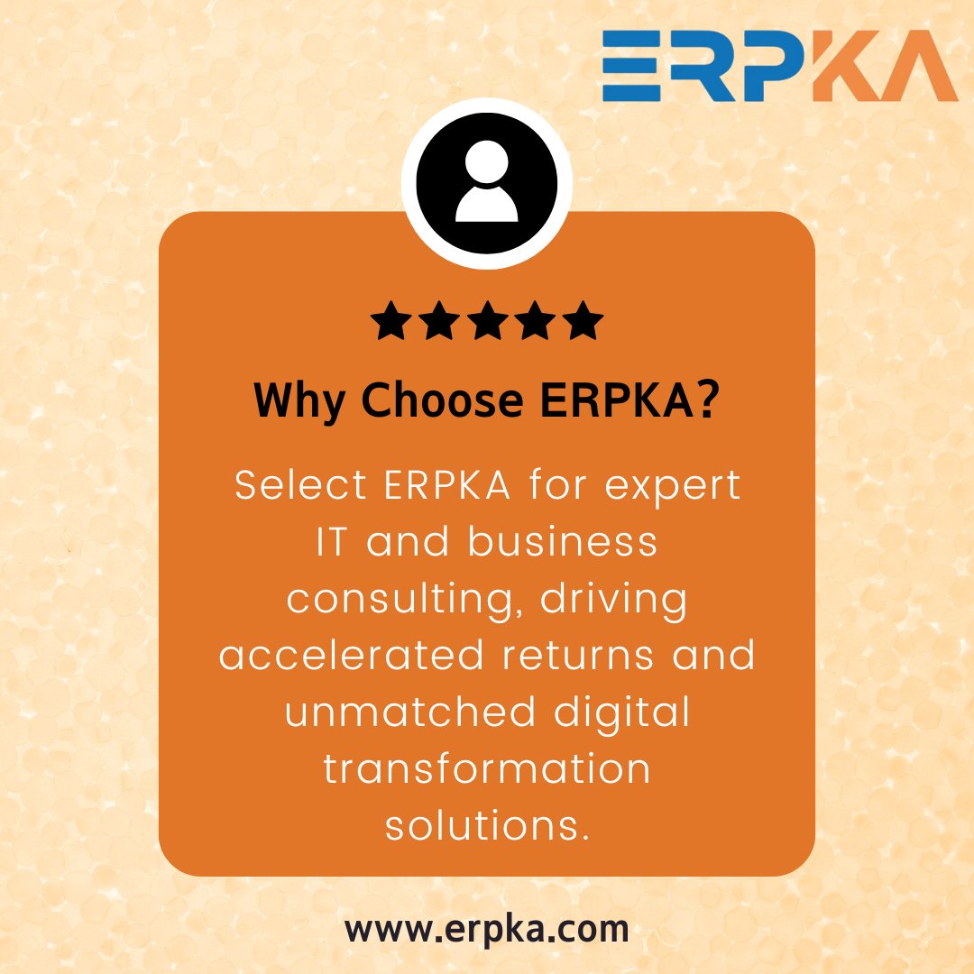 WHY CHOOSE ERPKA? Select ERPKA for expert IT and business consulting, driving accelerated returns and unmatched digital transformation solutions. To know more visit our website 👉erpka.com #businessconsulting #Itconsulting #digitaltransformationsolution