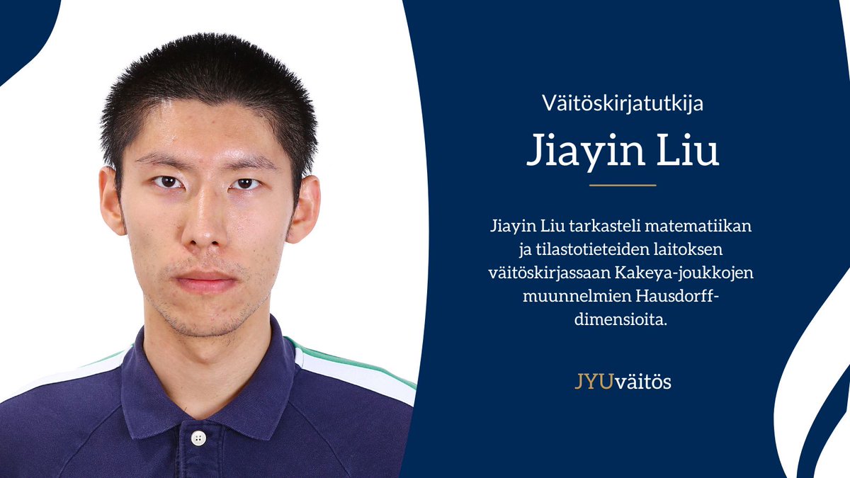 In his dissertation Jiayin Liu studied the Hausdorff dimension of variants of Kakeya sets and focused on two variants of the Kakeya conjecture, such as concept of a Heisenberg Kakeya set and a circular Furstenberg set. ⚪ 📐 Read more ➡️ r.jyu.fi/Fn3