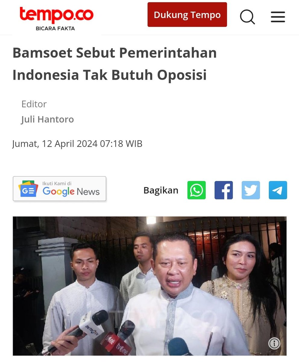 Indonesia Tak Butuh Oposisi