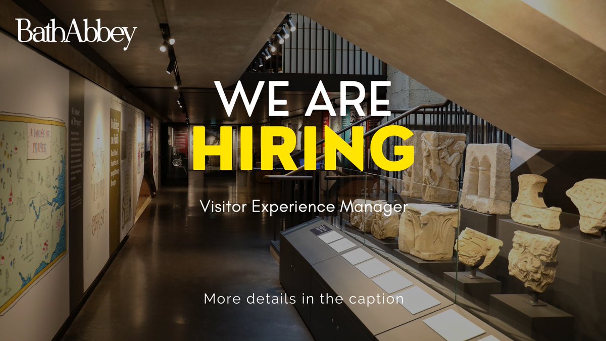 Bath Abbey are hiring for a Visitor Experience Manager to deliver day to day visitor operations & ensure a high-quality visitor experience. manging a team of staff & volunteers. For more information & to apply, please see our website: bathabbey.org/jobs-and-vacan… #jobopportunity