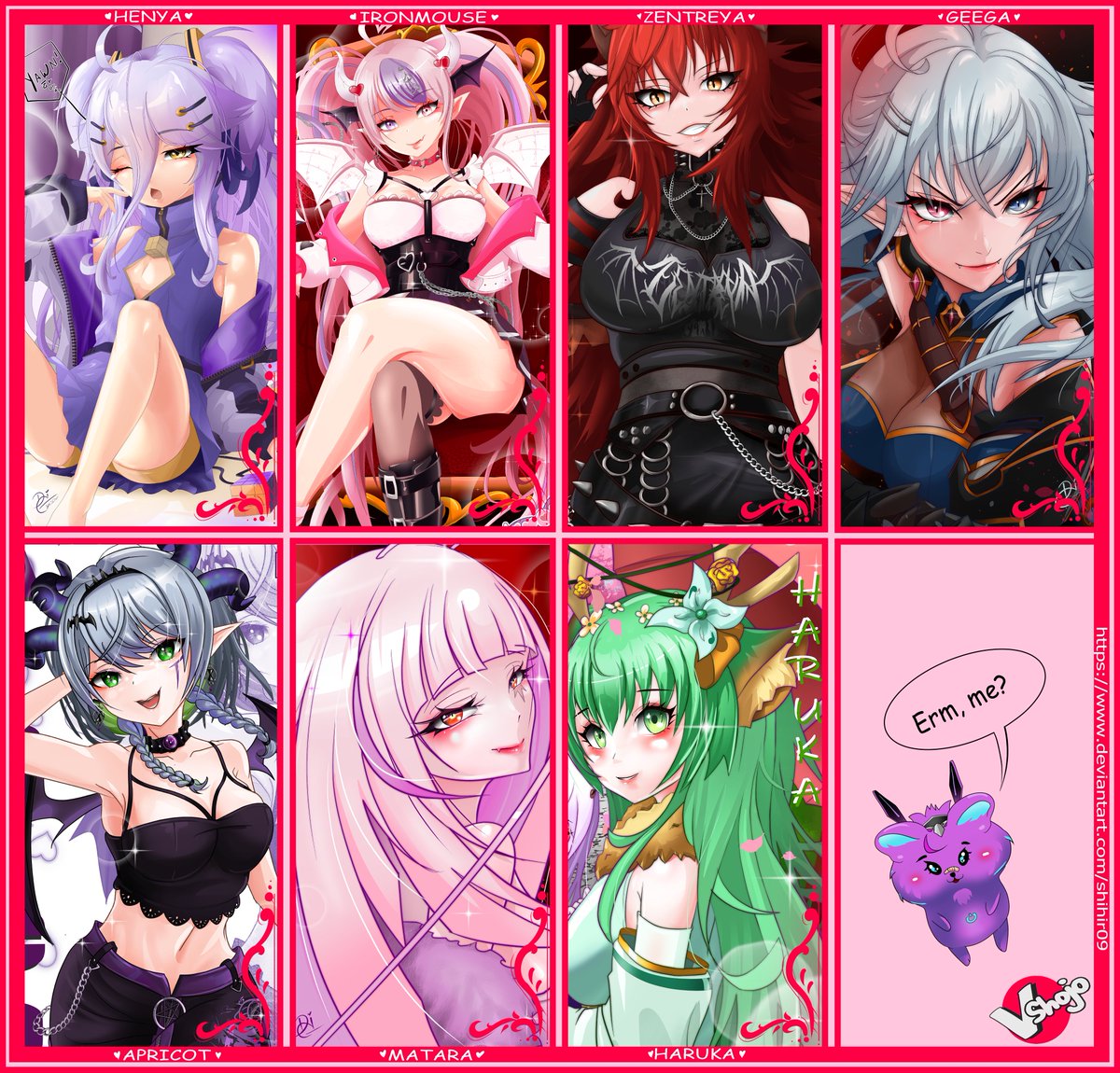 'VSHOJO'
Have updated my Vshojo Tile.. hm hm \o/
and yep, ill be starting Mel nex week! might make new Mata and Haru after.. ><>

#VShojo  #VShojoArt 
~ps; all arts will be in the comments \o/