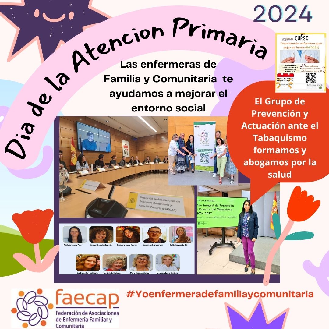 ✳️El Grupo de Prevención y Actuación ante el Tabaquismo de @faecap realiza formación y medidas de Abogacía por la Salud #DiadeAtenciónPrimaria #yoenfermeradefamiliaycomunitaria #Efyc #EpS ↪️Fórmate y colabora con nosotras 👇 ℹ️faecap.es/cursos/interve…