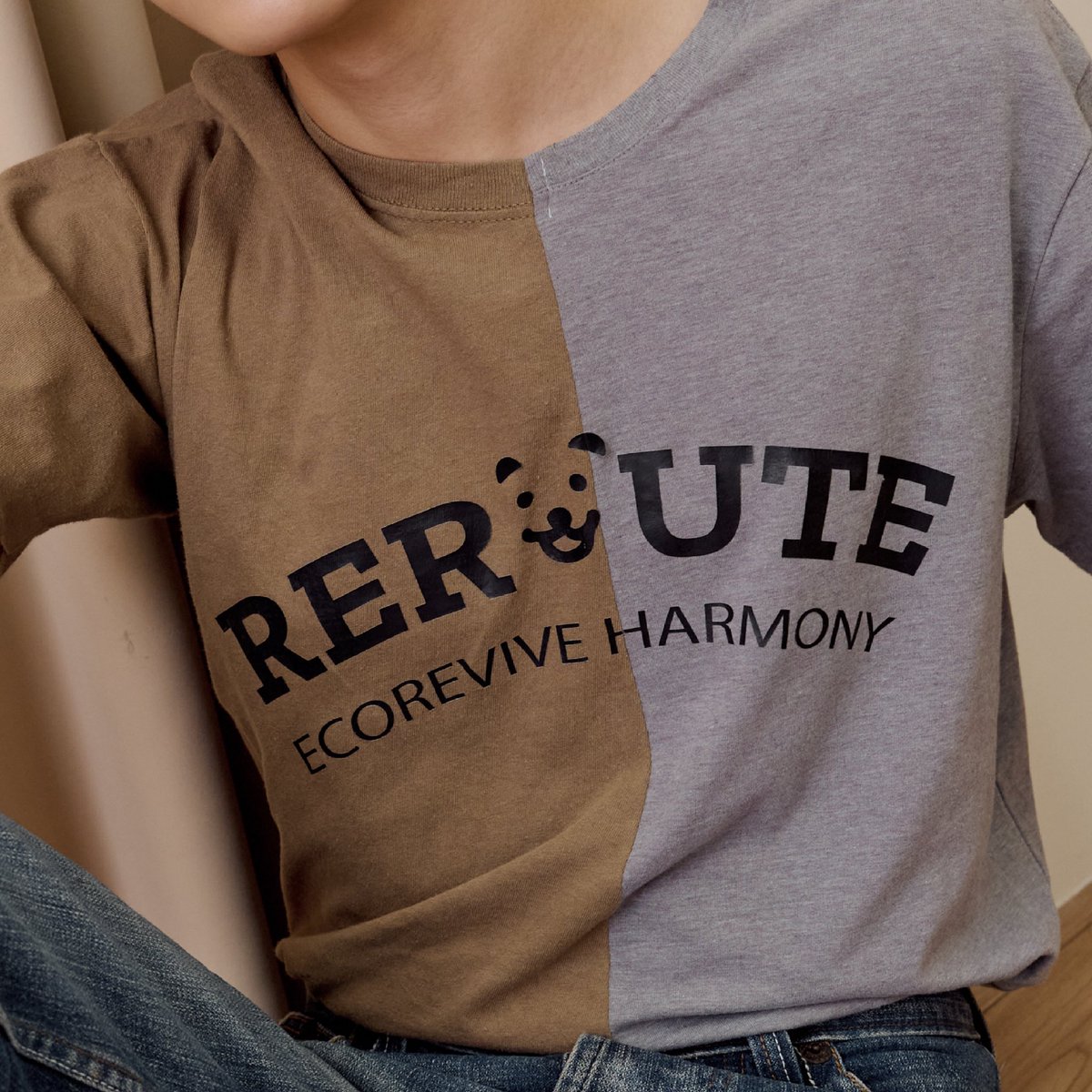 Step into sustainability with style! Our Half T-shirt combines eco-consciousness with trendy design. #Reroute #WearTheWorld #Rerouteofficial #EcoreviveHarmony