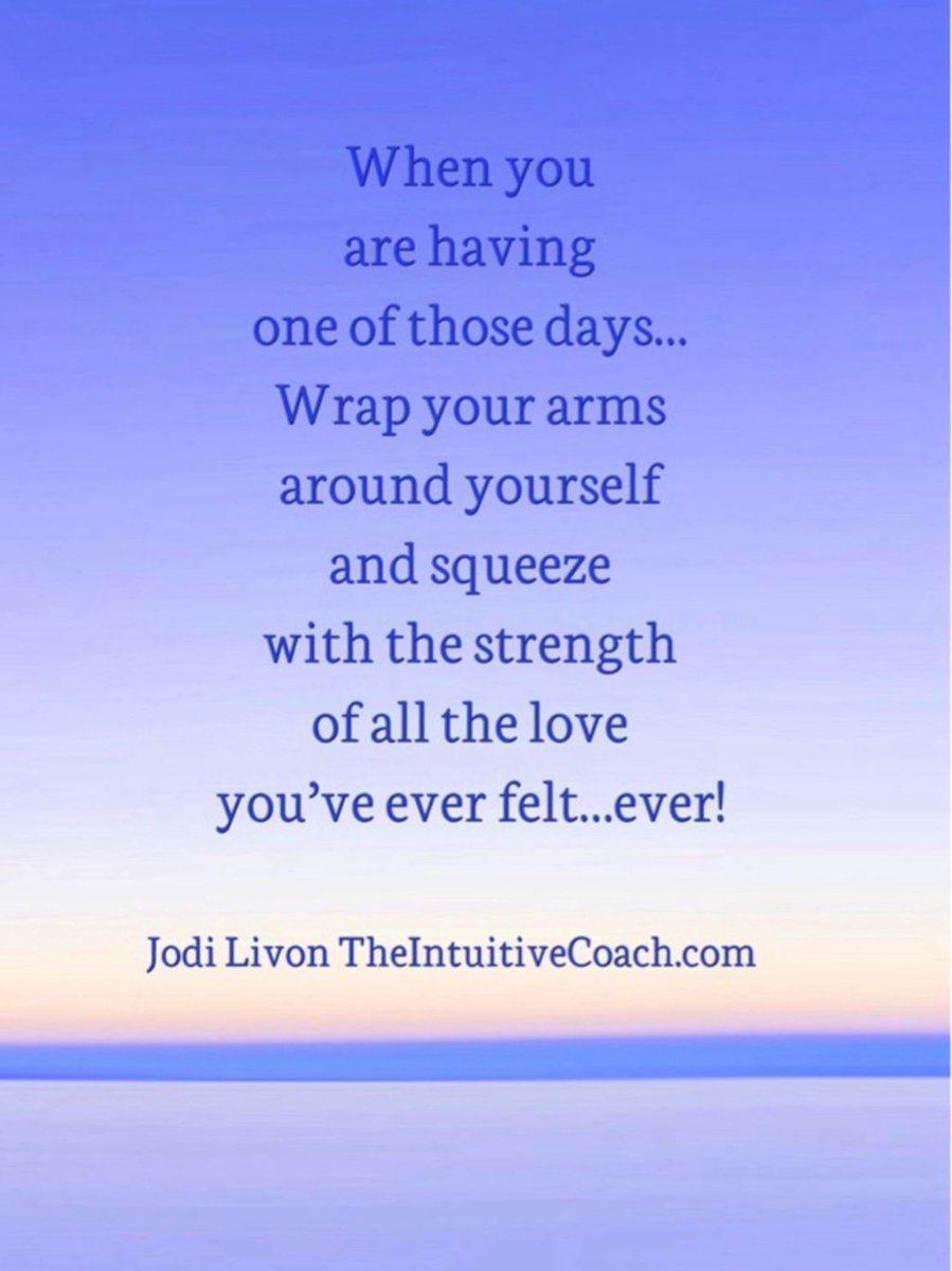 RT @JodiLivon When you are having one of those days…Try this! #selfcare #hugs #theintuitivecoach #ThinkBIGSundayWithMarsha