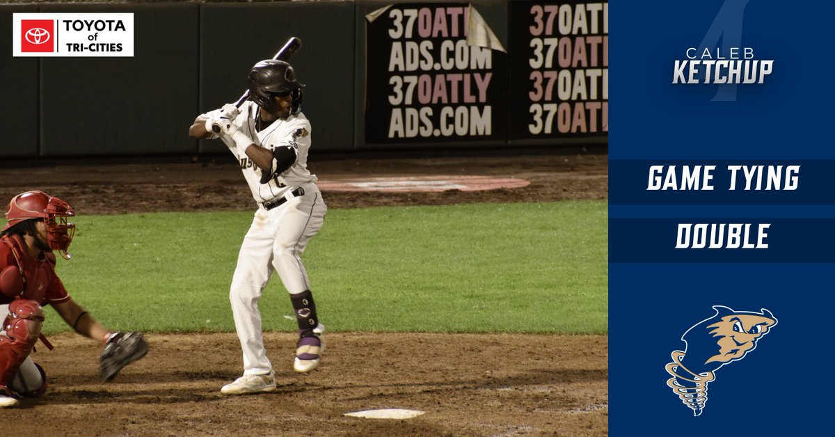 Tonight's @toyotatricities Key Moment of the Game goes to 2nd Baseman Caleb Ketchup's game-tying double in the 5th inning to knot the game up at 2-2. The Dust Devils went on to fall 4-3 to Spokane. #tcdustdevils #TOYOTAKeyMoment