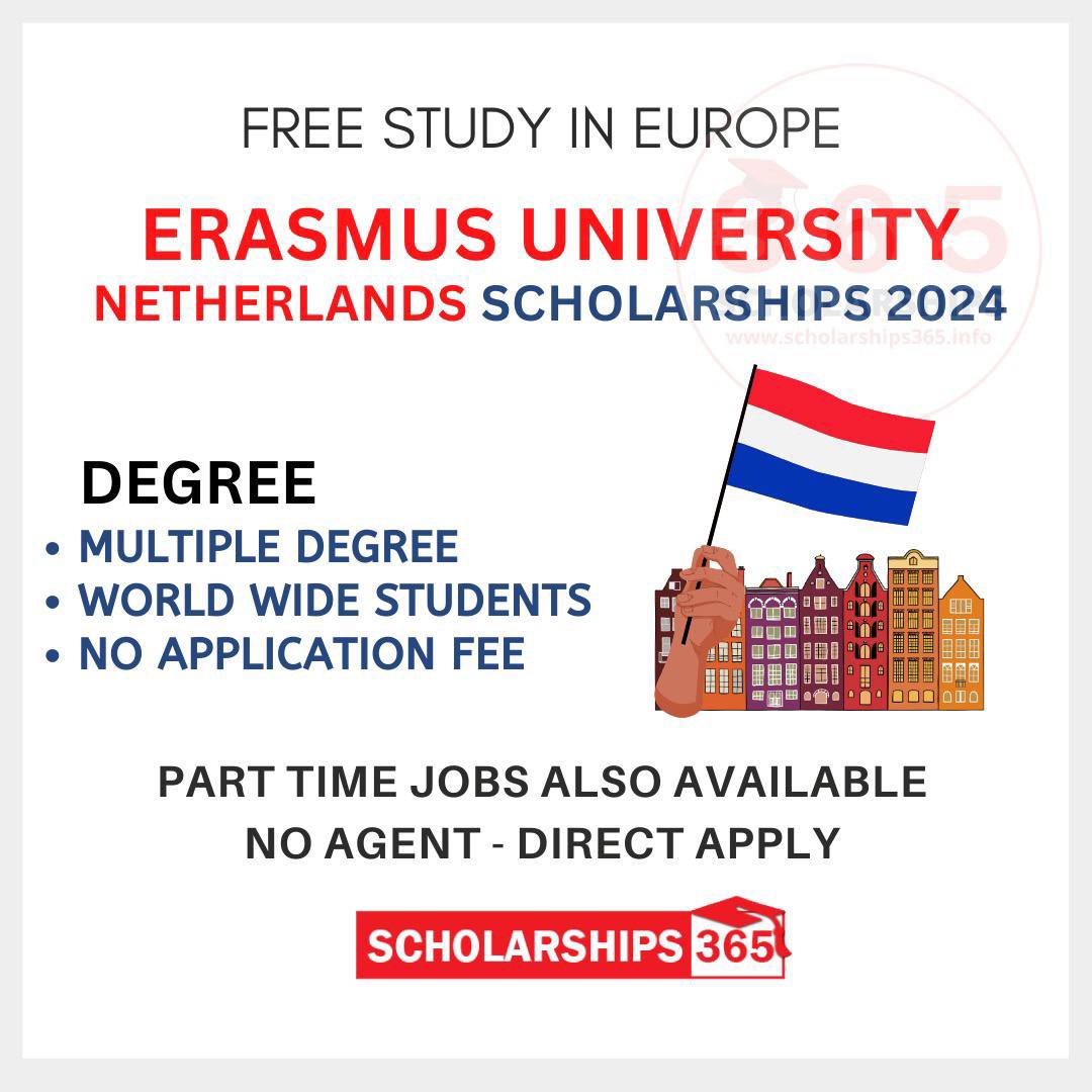 Netherlands Government Scholarships 2024 at Erasmus University, Netherlands!

👉Link: scholarships365.info/erasmus-univer…

Degree: Multiple Programs

Benefits
✅Highly Funded
✅Government Funded
✅No Fee
✅Tuition

Multiple Deadline

#scholarships365  #studyabroad #scholarship #scholarships