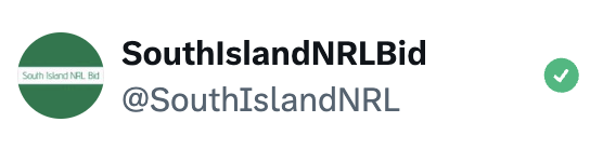 TonyKidd685822's tweet photo. shifting to a new account - follow us here for the official South Island NRL Bid account https://t.co/p0Wv7aRnR5