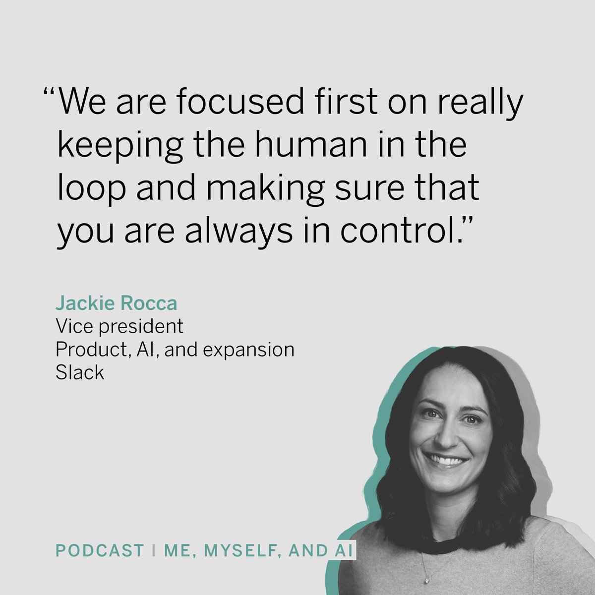 Dive into the AI-powered tools transforming how we process information and explore new ways AI can solve common challenges. @SlackHQ's VP of Product at Slack, Jackie Rocca, discussed how GenAI is changing workplace collaboration and more. 🎧 Tune in now: on.bcg.com/4awMQmb