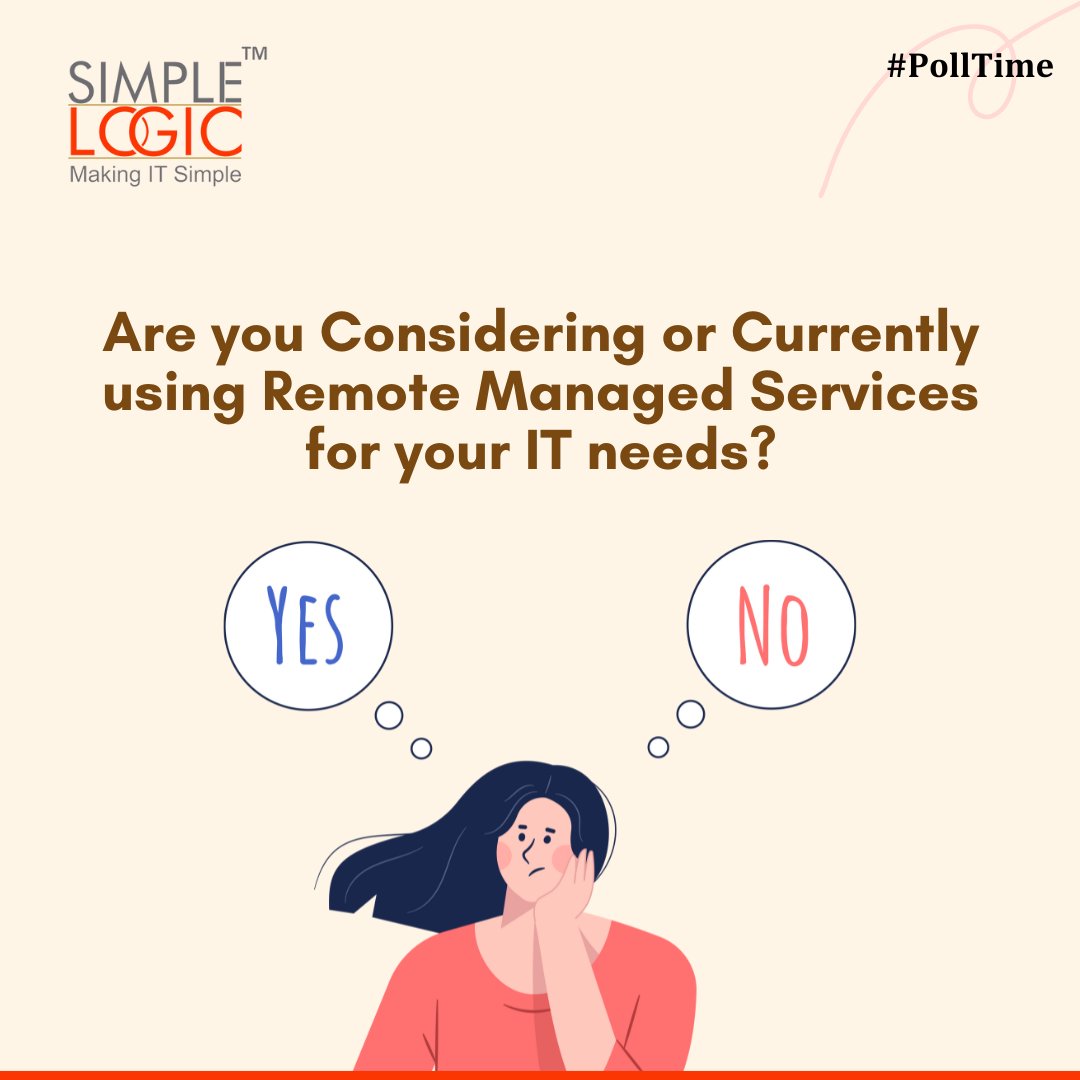 #PollTime
Cast your #vote

#testyourknowledge #technology #cloudcomputing #simplelogic #makingitsimple #itcompany #dropcomment #manageditservices #itservices #itserviceprovider #itservicescompany #itservicemanagement #managedservices #makingitsimple