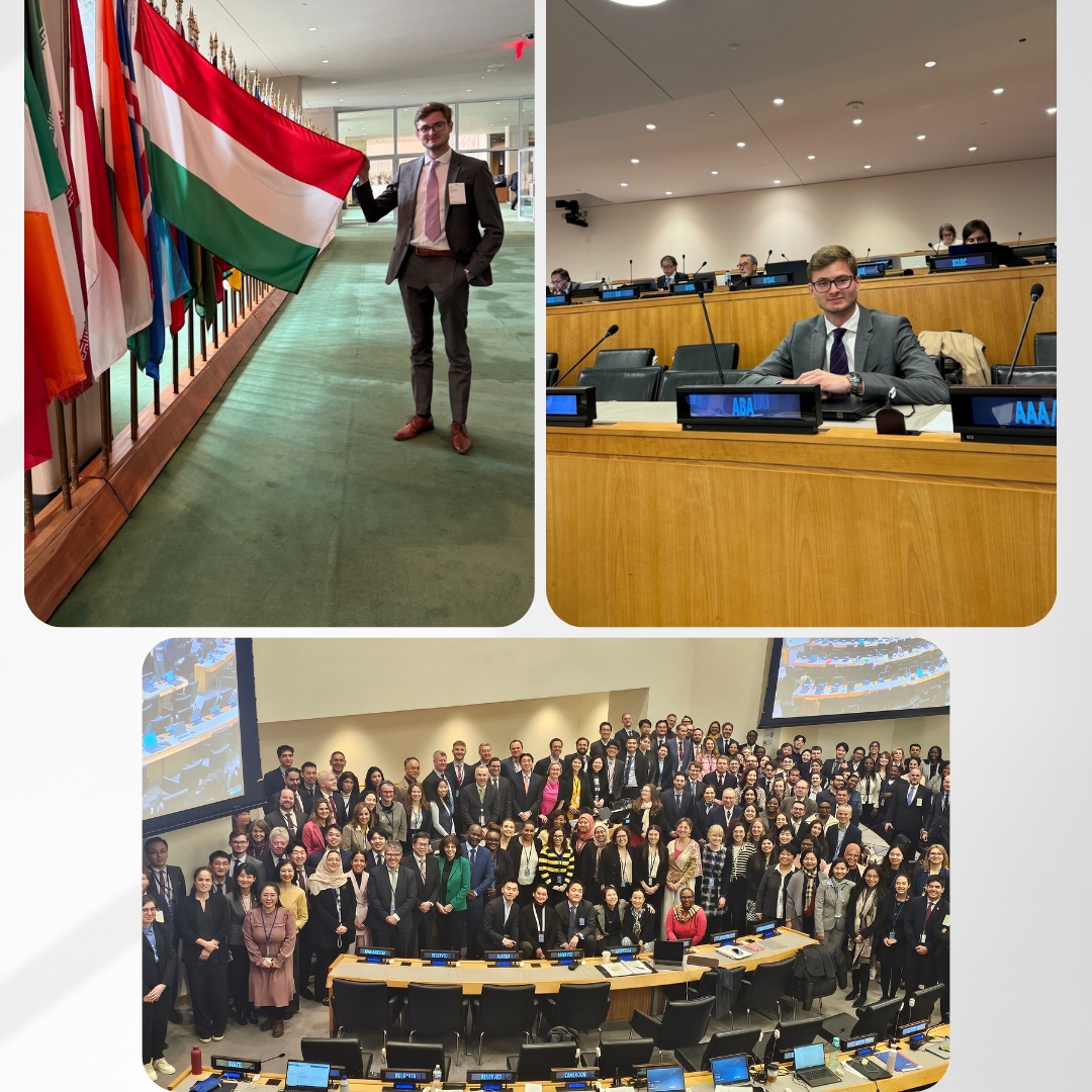 Kristóf Pap '23 @nyuniversity #Fulbright participated in @UN Commission on International Trade Law (UNCITRAL) Working Group III session as a representative of @ABAesq where intergovernmental negotiations were held on the texts of various international economic law conventions.