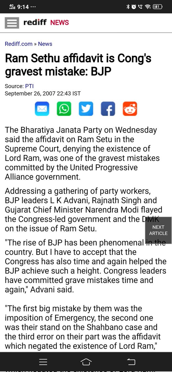 In 2007 congress government filed affidavit in supremeCourt saying 

'Lord Ram is an Imaginary Character & There is No Historical Proof of Lord Ram' also planned a Project which destroy RamSetu

If Modi didnt came in 2014 today congress would vanish all the proofs of Our History