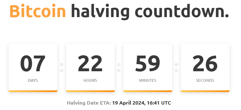 #Halving2024 Halving Halving 
7 DAYS FOR THE NEXT #BITCOIN    HALVING!!
ARE YOU READY?